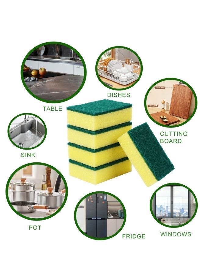 OSALIA Dishwashing Sponge 10 Pack, Dish Wash Sponge, High Density Foam Heavy Duty Scrubber, Dual Sided Non Scratch Scouring Pad, High Absorbent Kitchen, Bathroom and Household Cleaning Sponge - Image 2